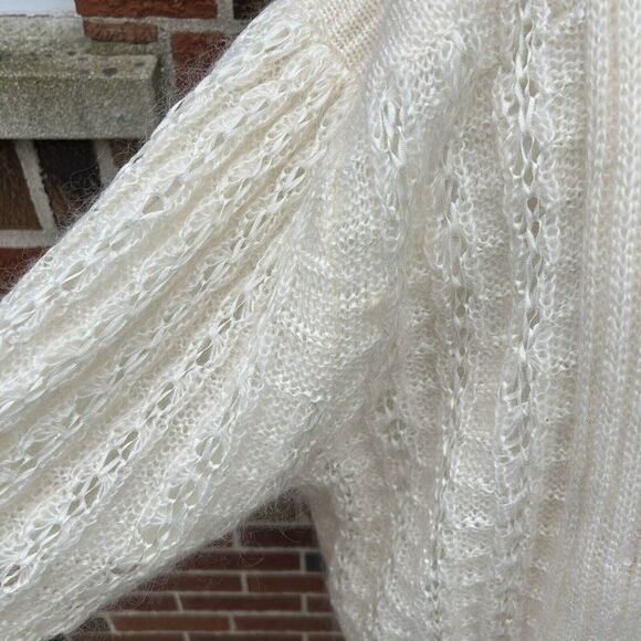 Vintage ‘90s Cocoon Cardigan Belldini Oversized White Cream Size Medium - Picture 4 of 12